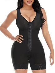 Women's built-in bra shapewear with zipper crotch