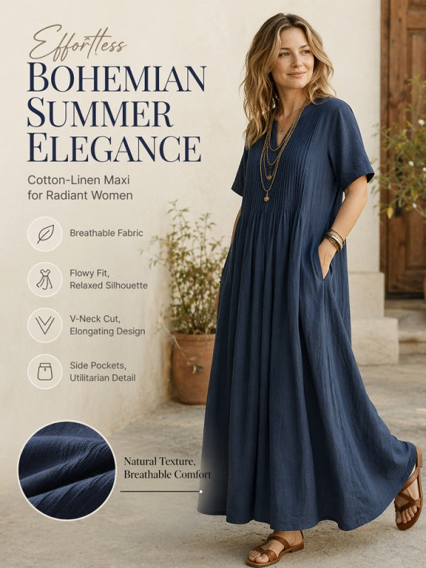 Women's Loose Casual V-Neck Dress