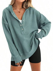 Oversized Collared Ribbed Sweatshirt