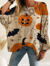 Halloween Loose Fit Batwing Knit Sweater