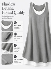 Casual Vacation Colorblock Sleeveless Summer Dress