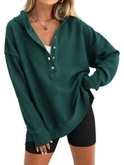Oversized Collared Ribbed Sweatshirt