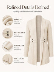 Women's Casual Double-Breasted Knit Cardigan