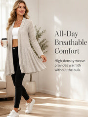 Ruffle Hem Open Front Cardigan