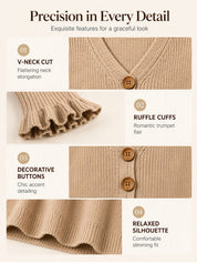 V-Neck Ribbed Knit Pullover Sweater