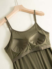Adjustable Strap Dress Built-in Bra