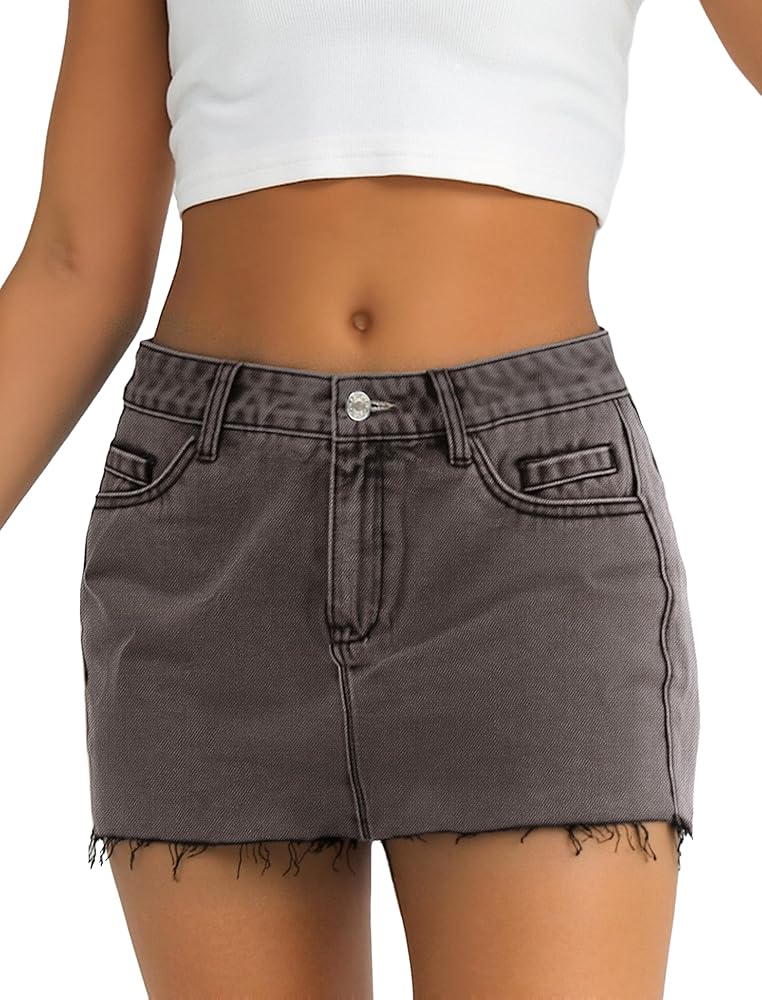 Y2K Mid Low Rise Corduroy A Line Mini Skirt