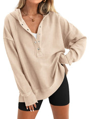 Oversized Collared Ribbed Sweatshirt