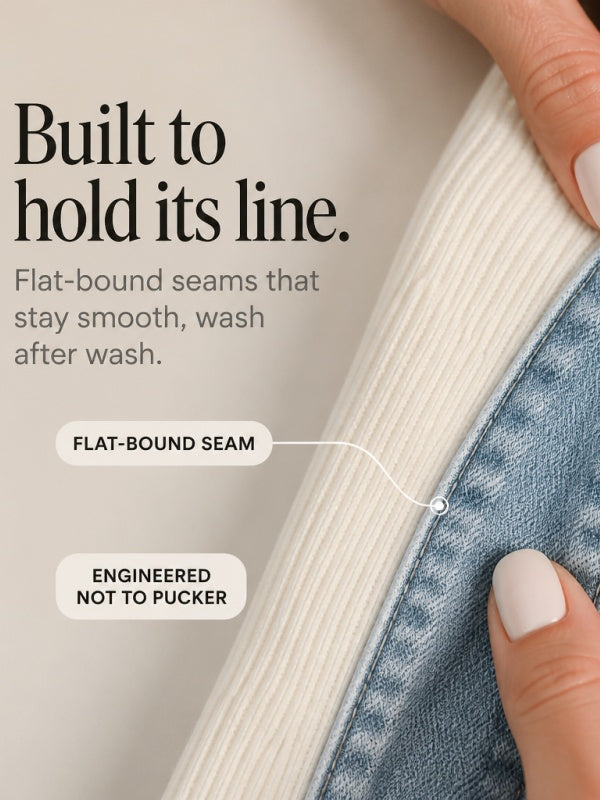 Ribbed Knit Jacket with Denim Trim