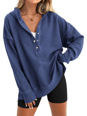 Oversized Collared Ribbed Sweatshirt