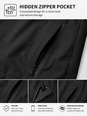Plain Waterproof Windproof Drawstring Zip Up Jacket