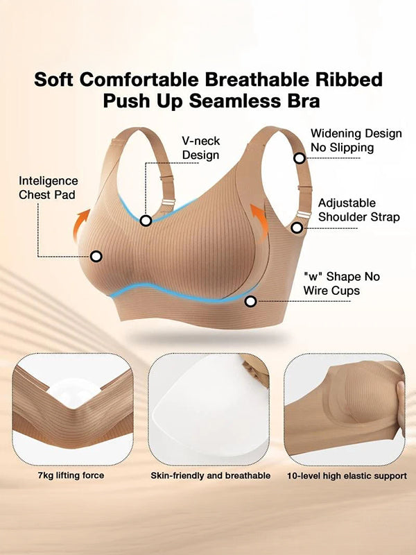 Comfortable Ribbed Wire-Free Support Bra