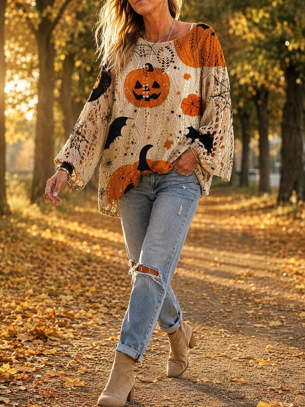 Halloween Loose Fit Batwing Knit Sweater