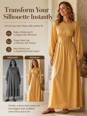 Striped Elastic Waist Maxi Dress