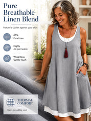 Casual Vacation Colorblock Sleeveless Summer Dress