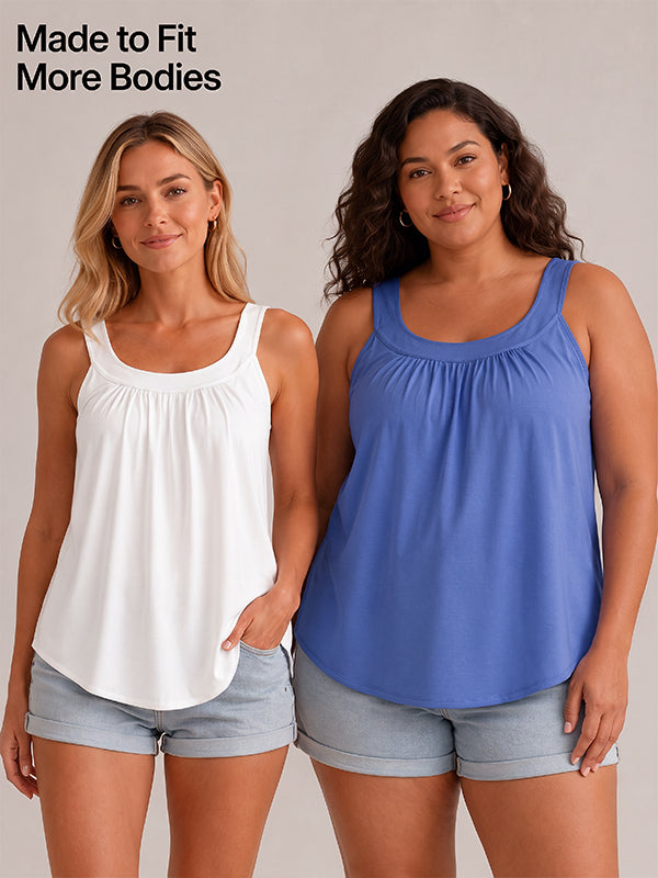 Solid Color Pleated Tank Top