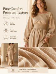 Striped Elastic Waist Maxi Dress