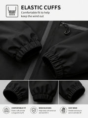 Plain Waterproof Windproof Drawstring Zip Up Jacket