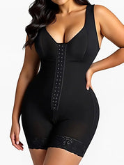 Women's built-in bra shapewear with zipper crotch