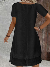 Flowing Sleeveless Double Layer Hem Dress