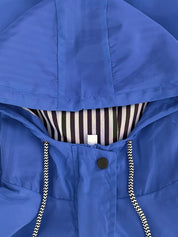 Solid Color Drawstring Zip Up Hooded Coat
