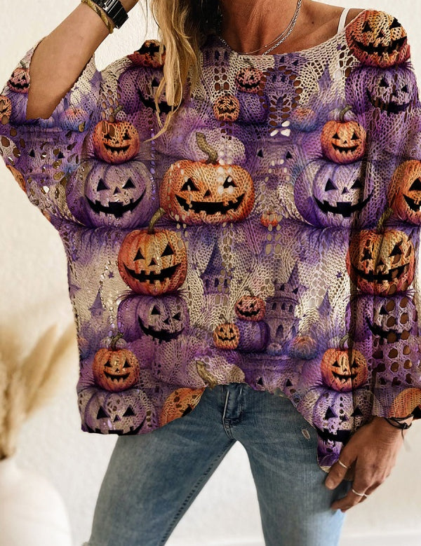 Halloween Loose Fit Batwing Knit Sweater