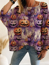 Halloween Loose Fit Batwing Knit Sweater