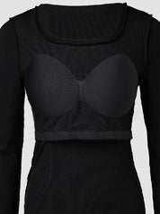 Square Neck Long Sleeve with Built-in Bra
