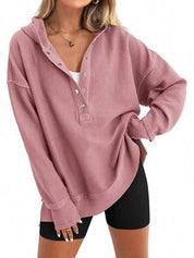 Oversized Collared Ribbed Sweatshirt