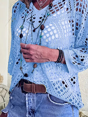 Women's Crochet Top with V-Neck
