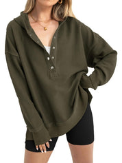 Oversized Collared Ribbed Sweatshirt