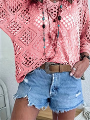 Women's Crochet Top with V-Neck