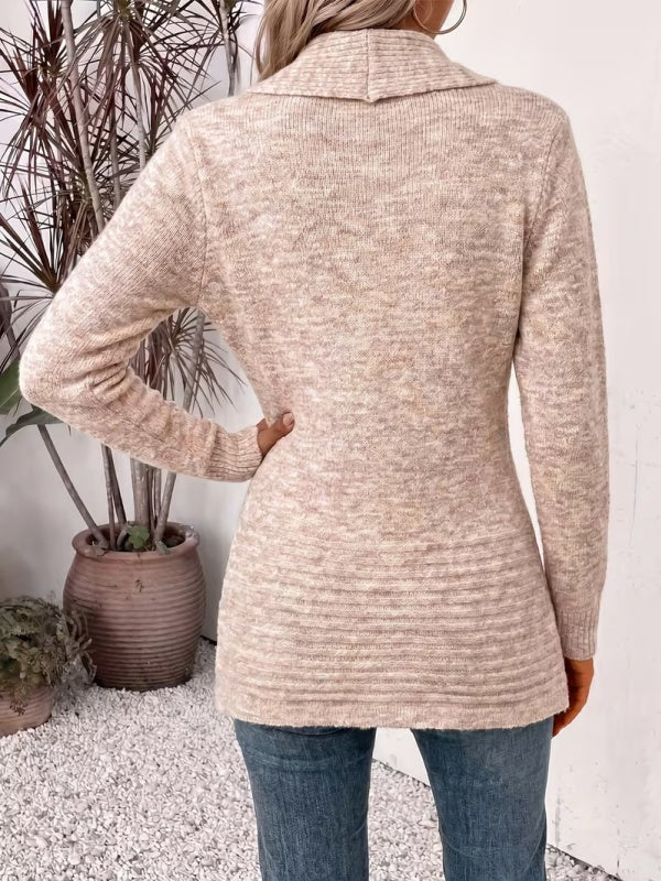 Women's Casual Double-Breasted Knit Cardigan