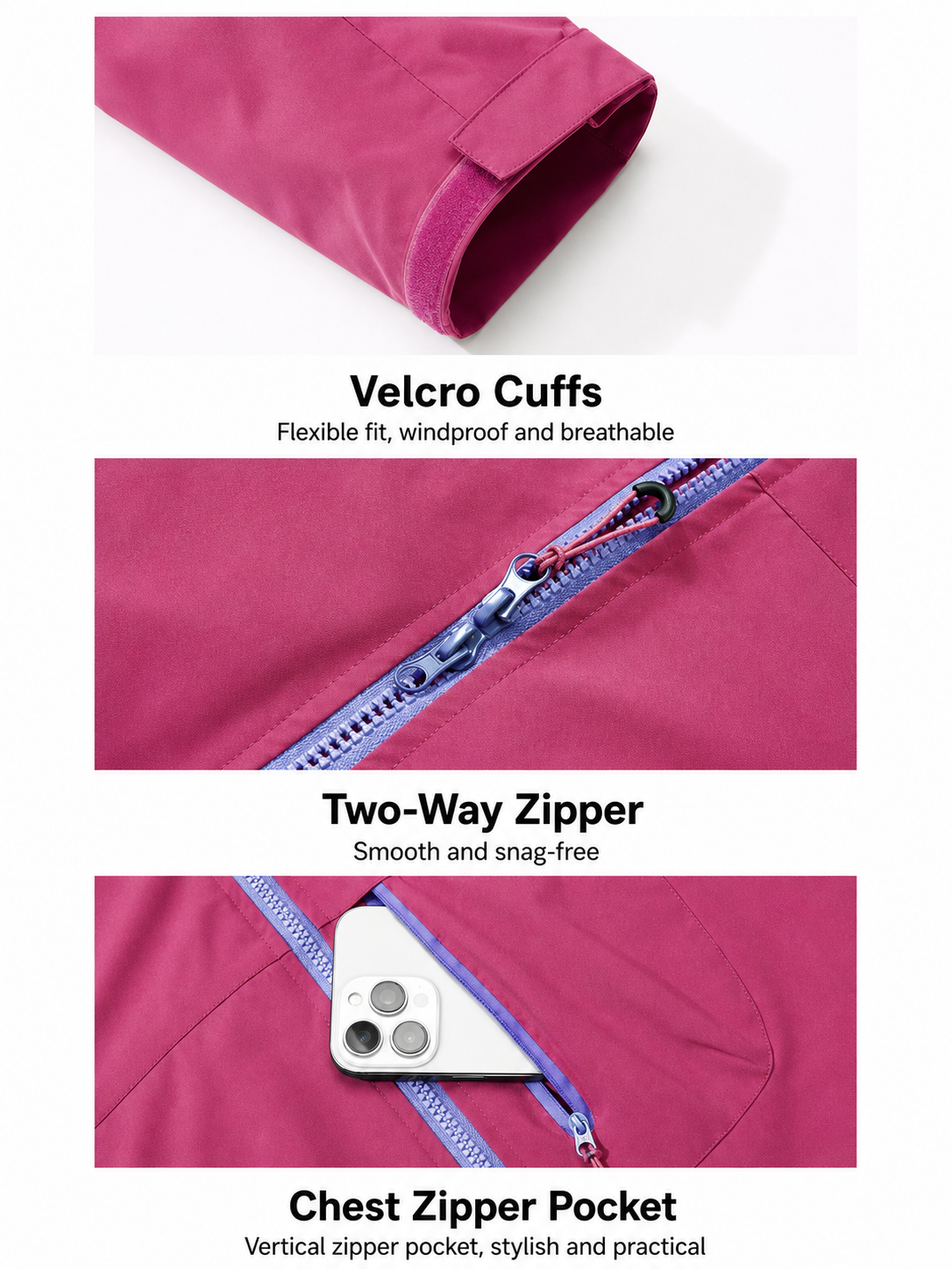 Unisex Lightweight Hiking Jacket – Waterproof, Hooded & Packable