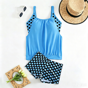Tankini Swimsuit Set with Adjustable Sides