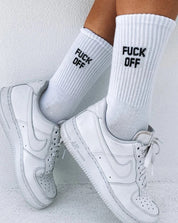 Letter Print Cotton Middle Tube Socks