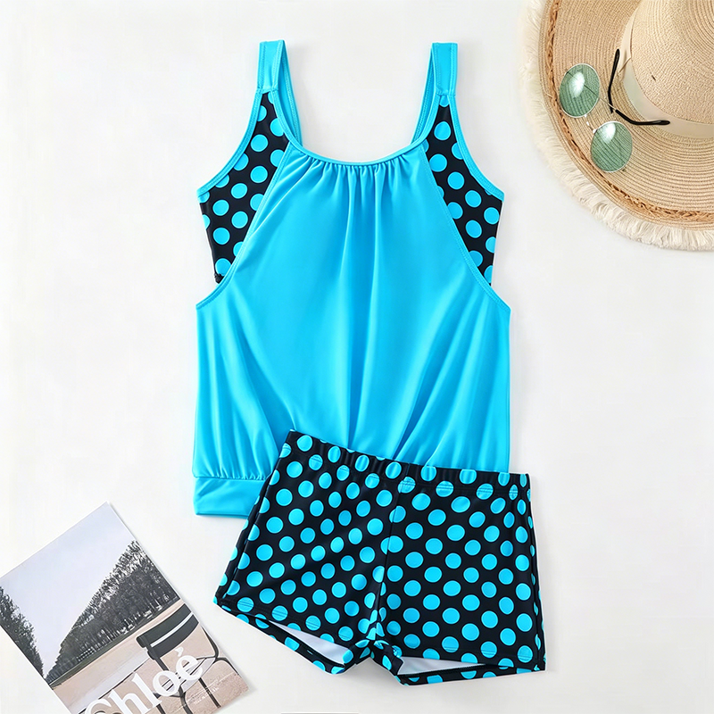 Tankini Swimsuit Set with Adjustable Sides