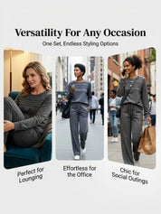 Crew Neck Drawstring Two-Piece Lounge Set