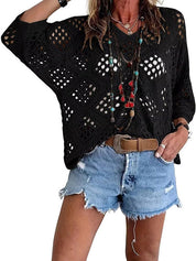Women's Crochet Top with V-Neck