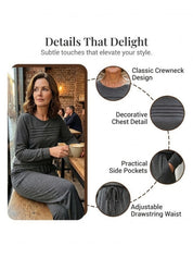 Crew Neck Drawstring Two-Piece Lounge Set