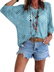 Women's Crochet Top with V-Neck