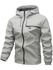 Plain Waterproof Windproof Drawstring Zip Up Jacket