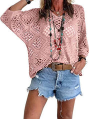 Women's Crochet Top with V-Neck