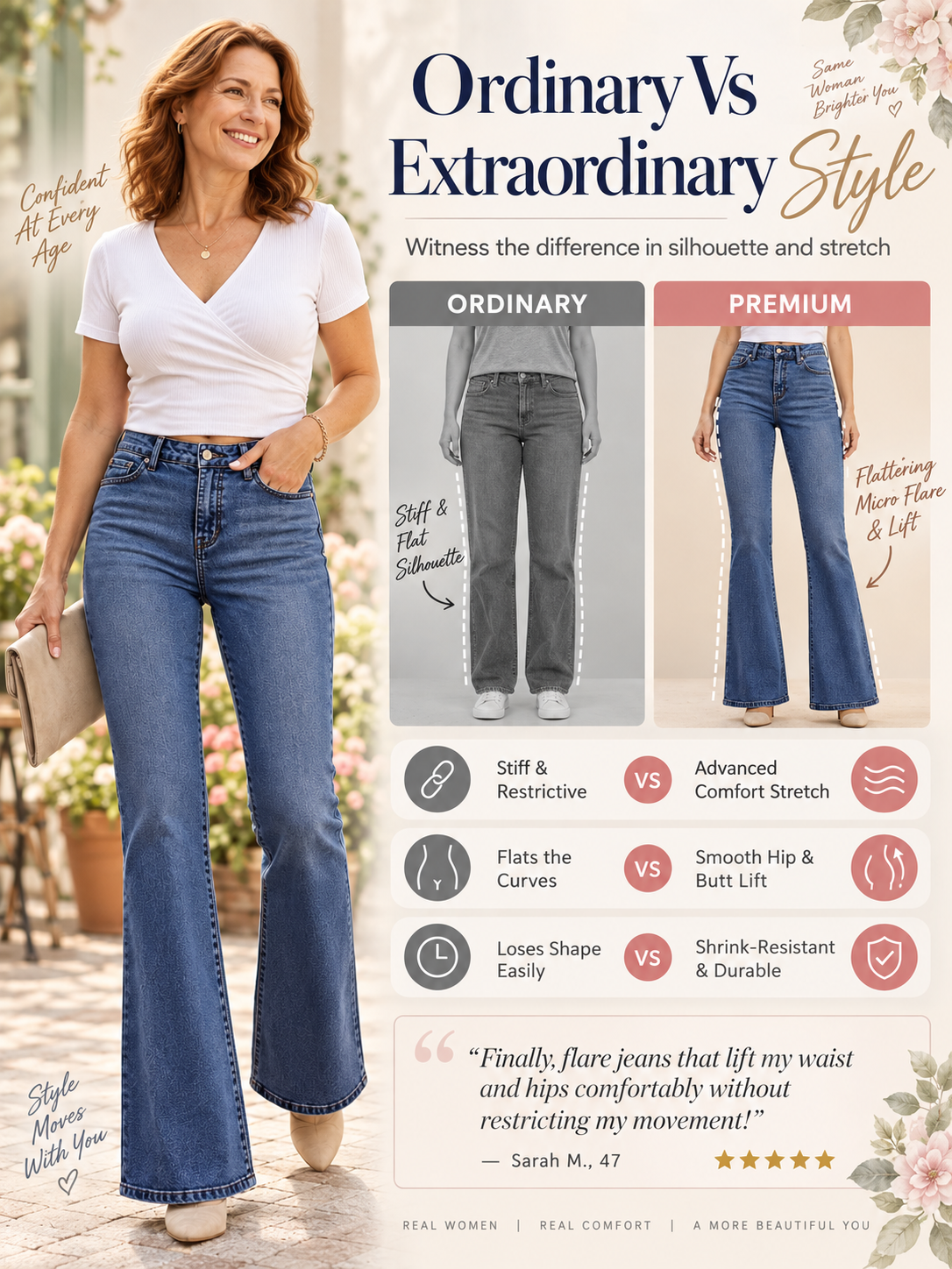 Women Classic Flared Denim Pants