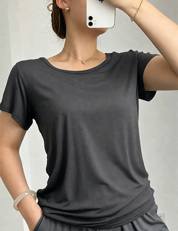 Modal Built-In Pads Short Sleeve