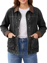 Oversized Denim Jean Jacket with Pockets
