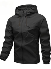 Plain Waterproof Windproof Drawstring Zip Up Jacket