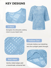Women's Crochet Top with V-Neck