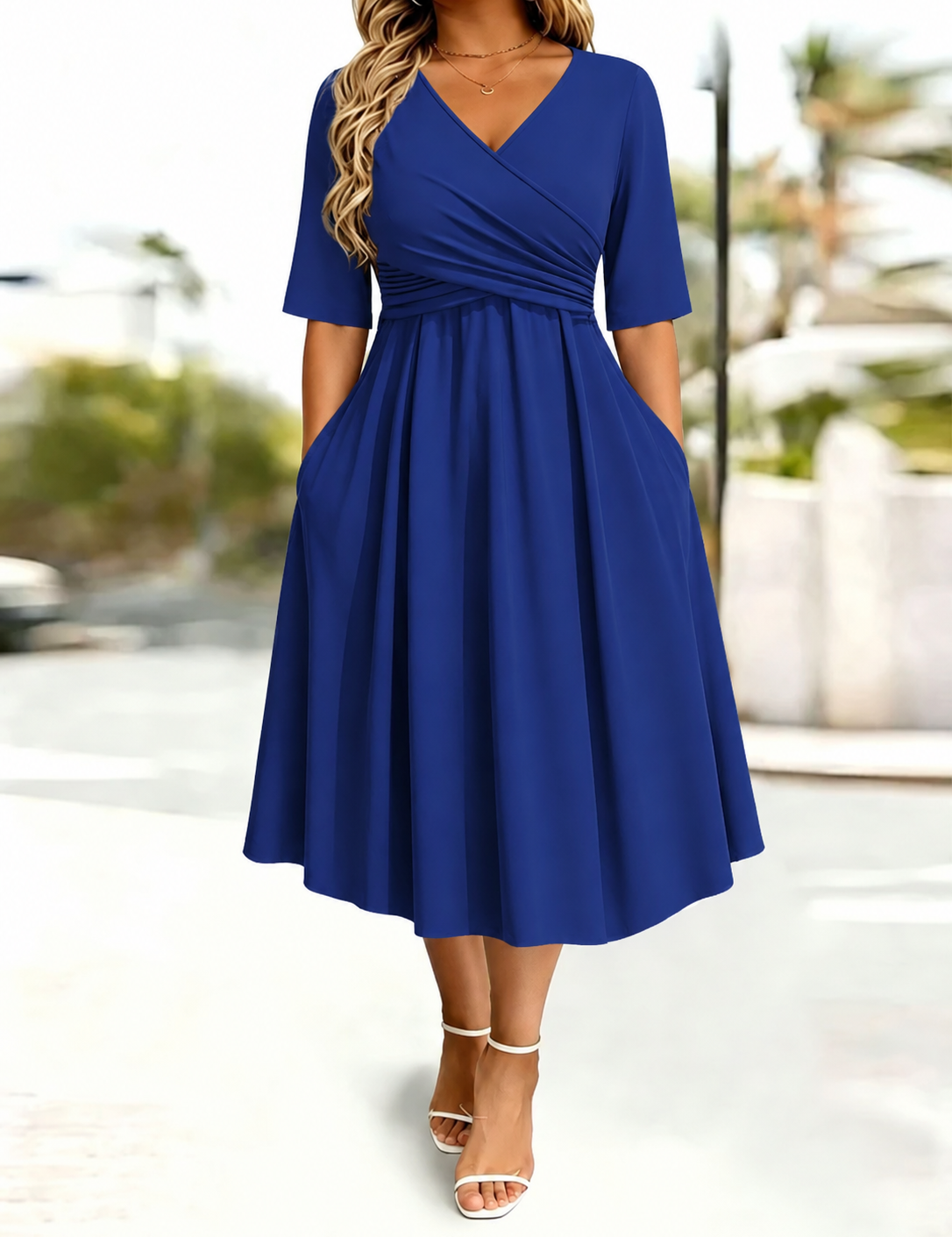 Waist-Cinching Dress With Heart Decoration