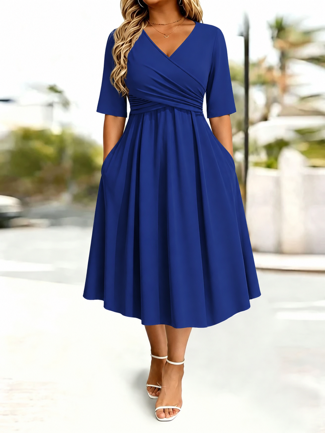 Waist-Cinching Dress With Heart Decoration